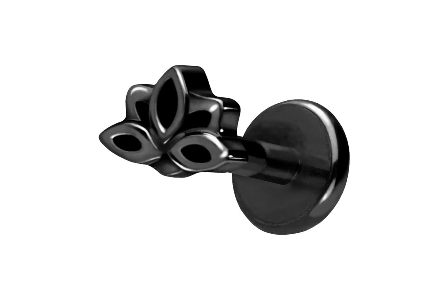 Titan Labret Piercing mit Push Fit LOTUSBLÜTE